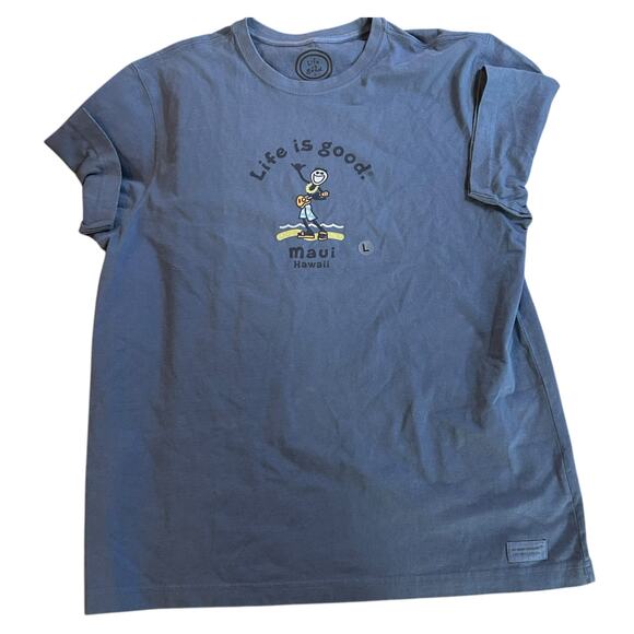 Life is Good Tee Size Large Classic Fit Jake Maui Hawaii Beach Tourist Luau Dad - Picture 1 of 6